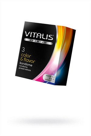 Презервативы "VITALIS" PREMIUM №3 color and flavor - цветные/ароматизированные (ширина 53mm)