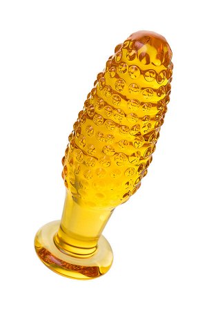 Анальная втулка Sexus Glass, стекло, желтая, 13 см, ? 4 см