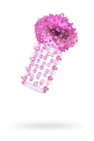 Вибронасадка на палец TOYFA Basic, TPE, розовый, 6,5 см