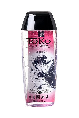 Лубрикант Shunga Toko Aroma на водной основе, клубника и шампанское, 165 мл