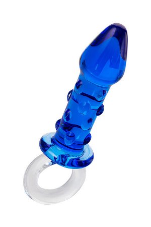 Анальная втулка Sexus Glass, стекло, синяя, 16 см,  3,5 см