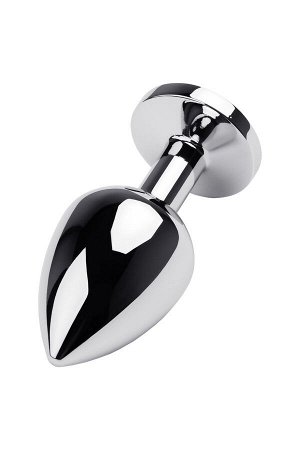 Анальная втулка Metal by TOYFA, металл, серебряная, с красным кристаллом, 8 см, ? 3,5 см, 265 г