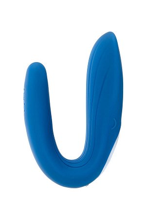 Многофункциональный стимулятор для пар Satisfyer Partner Whale, силикон, голубой, 17 см.