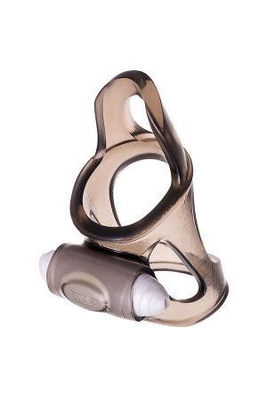 Эрекционное кольцо на пенис с вибрацией XLover by TOYFA, TPE, черный прозрачный, 7 см