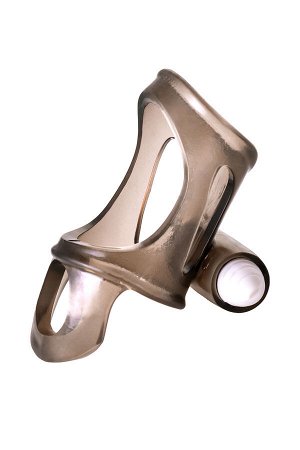 Эрекционное кольцо на пенис с вибрацией XLover by TOYFA, TPE, черный прозрачный, 7 см