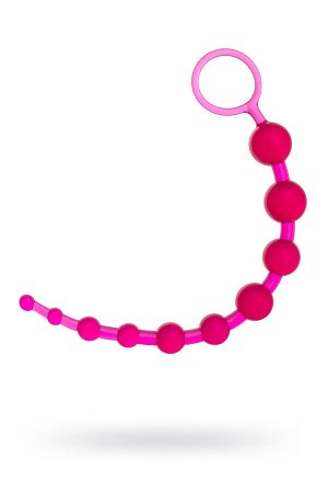 Анальная цепочка TOYFA Basic, PVC, розовый, 30 см