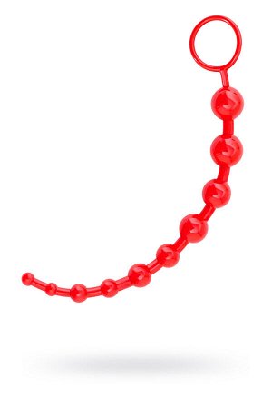 Анальная цепочка Black & Red by TOYFA, ПВХ, красная, 31 см, ? 3 см