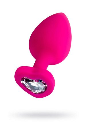 Анальная втулка ToDo by Toyfa Diamond Heart, силикон, розовый, 9,5 см, ? 4 см