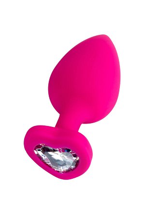 Анальная втулка ToDo by Toyfa Diamond Heart, силикон, розовый, 9,5 см, ? 4 см