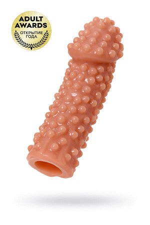 Насадка реалистичная KOKOS EXTREME SLEEVE 10-S с дополнительной стимуляцией, TPE, телесная, 14.7 см