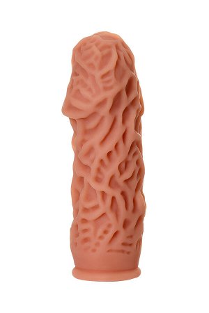 Насадка реалистичная KOKOS EXTREME SLEEVE 12-S с дополнительной стимуляцией, TPE, телесная, 12.7 см