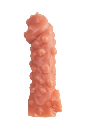 Насадка реалистичная KOKOS COCK SLEEVE 003-M с дополнительной стимуляцией, TPE, телесная, 15.6 см