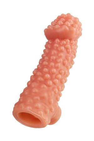 Насадка реалистичная KOKOS COCK SLEEVE 004-M с дополнительной стимуляцией, TPE, телесная, 15.6 см