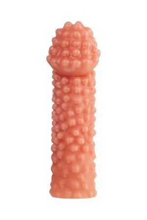 Насадка реалистичная KOKOS COCK SLEEVE 004-M с дополнительной стимуляцией, TPE, телесная, 15.6 см