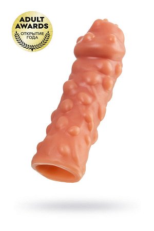 Насадка реалистичная KOKOS PENIS SLEEVE с дополнительной стимуляцией, TPE, телесная, 16.5 см