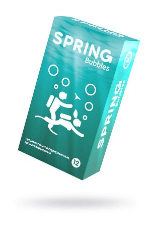 Презервативы Spring, bubbles, латекс, точечные, 17,5 см, 5,4 см, 12 шт.