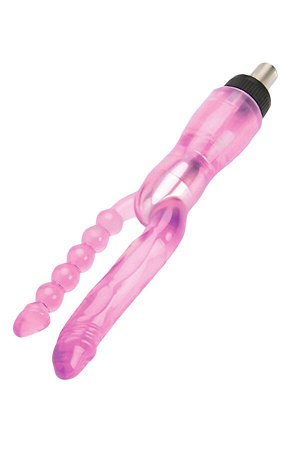 Двойной фаллоимитатор для секс-машины LoveMachines Gun, силикон, розовый, 16 см