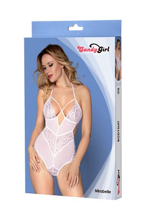 Боди с открытой спиной Candy Girl Mirabelle, кружево, сетка, белый, OS