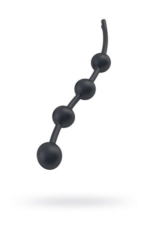 Анальные шарики Mystim Booty Garland S, электростимуляция, силикон, черные, 14 см, ? 3,5 см