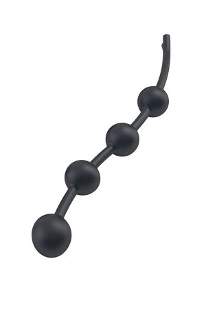 Анальные шарики Mystim Booty Garland S, электростимуляция, силикон, черные, 14 см, ? 3,5 см