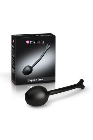 Вагинальные шарики Mystim Mono Unplain Jane Geisha Balls, электростимуляция, силикон, черные, ? 3,3