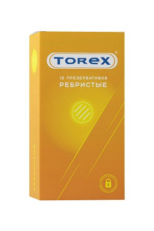 Презервативы Torex, ребристые, латекс, 18,5 см, 5,4 см, 12 шт.