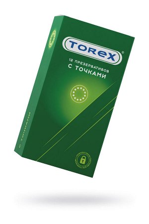 Презервативы точечные TOREX  латекс, №12, 18,5 см