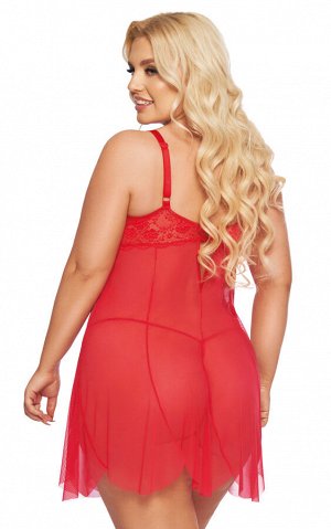 Ночная сорочка и стринги SoftLine Collection Carla, красный, XXXL