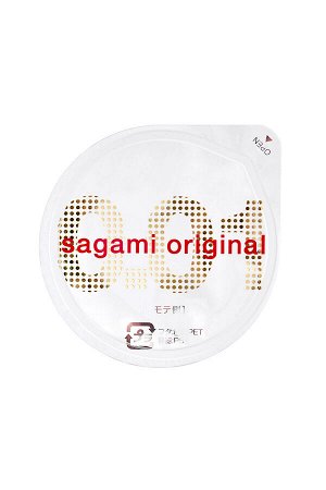 Презервативы Sagami, original 0.01, полиуретан, 17 см, 5,5 см, 1 шт.