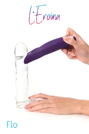 Вибростимулятор L'Eroina Flo, силикон, фиолетовый, 18,5 см