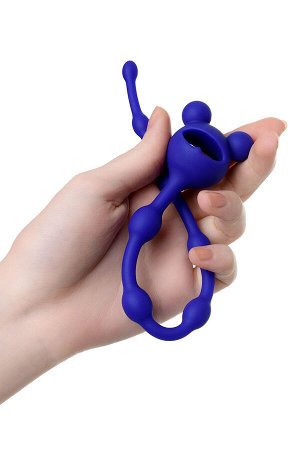 Анальная цепочка ToDo by Toyfa Froggy, силикон, синяя, 27,4 см,  1,4 см