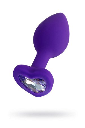 Анальная втулка ToDo by Toyfa Diamond Heart, силикон, фиолетовая, 7 см, ? 2 см, 18 г