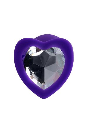 Анальная втулка ToDo by Toyfa Diamond Heart, водонепроницаемая, силикон, фиолетовая, 7 см, ? 2 см