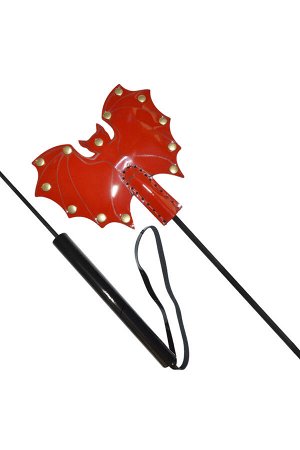 Стек Sitabella «Летучая мышь», кожа, красный, 63 см