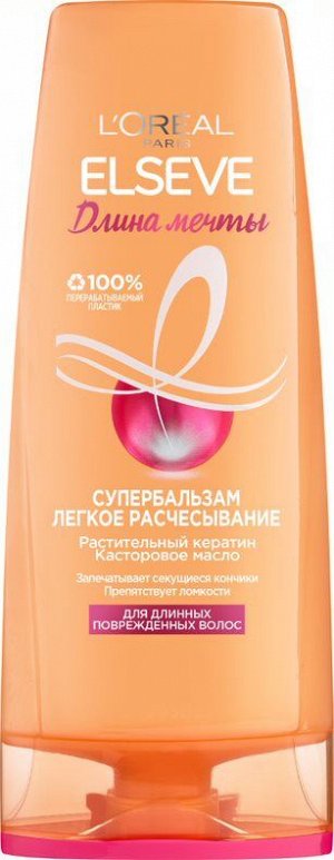 LOreal Paris Супербальзам Легкое Расчесывание "Elseve, Длина Мечты", для длинных поврежденных волос, 400 мл EXPS
