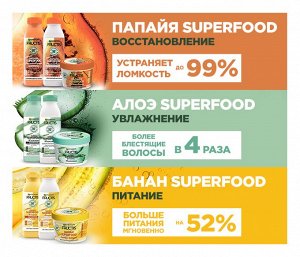 Гарньер, Fructis Маска для волос 3в1 "Фруктис, Superfood Банан", питательная, для очень сухих волос, 390 мл, Garnier EXPS