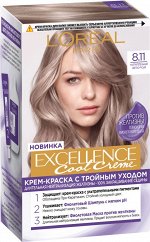 L’Oreal Paris Стойкая крем-краска для волос &quot;Excellence Cool Creme&quot;, оттенок 8.11, Ультрапепельный, Светло-Русый