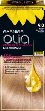 Garnier Стойкая крем-краска для волос Olia с цветочными маслами без аммиака оттенок 9.0 Очень светло-русый светло-коричневый, 112 мл