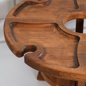 Винный столик деревянный "Middle" орех 37х37х17 см