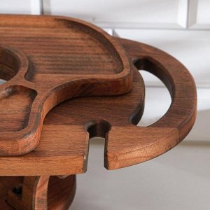 Винный столик деревянный "Premium 2" орех 45х25х20 см