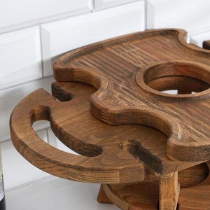 Винный столик деревянный "Premium 4" орех 45х25х20 см