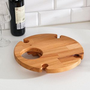 Винный столик деревянный "Round" сандал 29х29х17 см