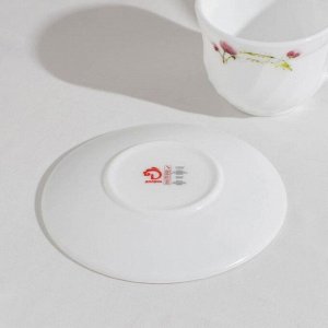 Сервиз чайный Доляна «Нежные маки», 12 предметов, чашка 200 мл, блюдце d=14 см, цвет белый