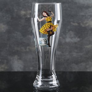 Пивной стакан Pin-up Beer, 500 мл, стекло, рисунок МИКС