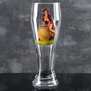 Пивной стакан Pin-up Beer, 500 мл, стекло, рисунок МИКС