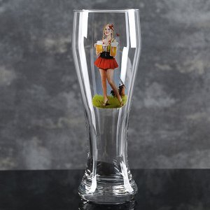 Пивной стакан Pin-up Beer, 500 мл, стекло, рисунок МИКС