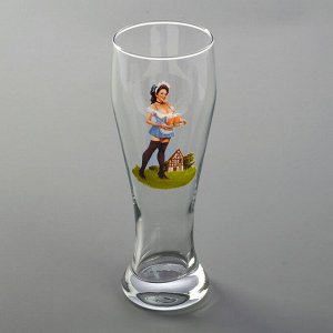 Пивной стакан Pin-up Beer, 500 мл, стекло, рисунок МИКС