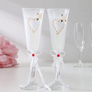 Набор свадебных бокалов «Сердце», белый