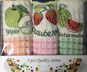 Набор салфеток  из 3 шт (35*50) QUALİTE фрукты
