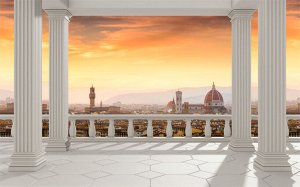 Фотообои Балкон с колоннами вид на Ватикан